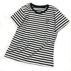 【現品50％オフ】TS116s-S ボーダー半袖Tシャツ ハートモチーフプリント カジュアル