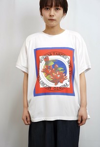 良質天竺　変形ワイド花Pt　Tee