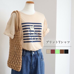 サイドスリットプリントTシャツ