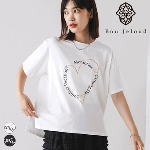 【予約販売】HEARTモチーフTシャツ◇ラメ刺繍×ハートモチーフが大人可愛いTシャツ【7月31日頃出荷予定】