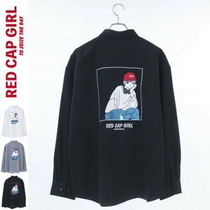 【2025AW新作】RED CAP GIRL ナチュラルストレッチポリエステル バック刺繍 長袖シャツ