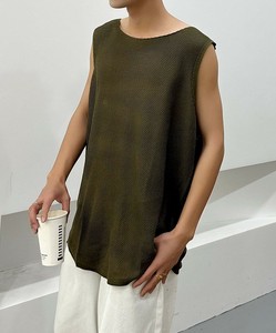 【aimoha neo】Layer Flex No-Sleeves Tee ノースリーブリラックスニットタンクトップ メンズ