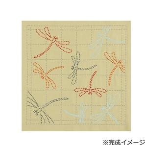 刺し子 花ふきんキット 茜とんぼ(からし) SK-490