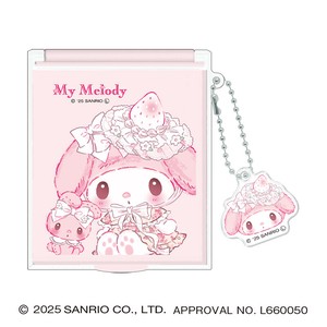 【先行受注】マスコット付きMサイズミラー 白いちごのティータイム サンリオキャラクターズ 予約〆7/31