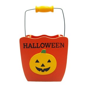 ハロウィンミニミニバケツ　パンプキン｜木製｜お菓子入れ｜ディスプレイ｜かぼちゃ