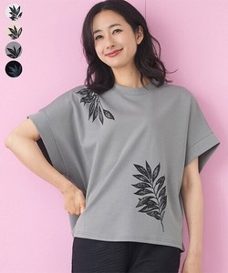 2025年新商品 T 恤/上衣 Design 针织衫 植物 蝙蝠袖 巴洛克碎石