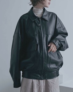 【全2色】大人カジュアルにハマる◎2WAYスタンドカラーフェイクレザーブルゾン