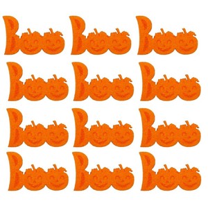 ハロウィンフェルトパンプキン BOO 12枚セット オレンジ&パープル&ブラック かぼちゃ