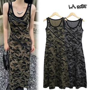 Casual Dress Design Camouflage Tank Top Switching