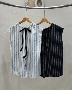Button Shirt/Blouse Back Ribbon Stripe [S/S NEW]