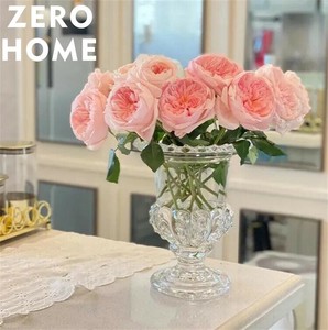 フラワーアレンジメント 水晶 洗練された ホテル 民宿の置物 レトロ 高脚ガラスの花瓶 ローマの花瓶 クリア