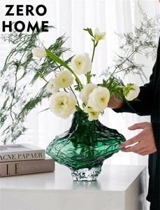 デンマーク渓谷 リビングルームの置物 透明な花瓶 フラワーアレンジメント 水養 高級 芸術の置物 花瓶