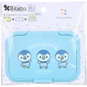 Bitatto(ビタット) 貼ってはがせるウェットシートのフタ モンポケ ポチャ・ポチャ・ポッチャマ 1個入