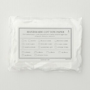 〈コットンペーパー ハンドメイド 日本製〉　Sサイズカード　ホワイト