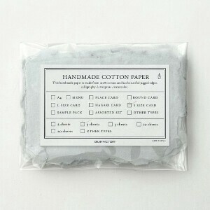 〈コットンペーパー ハンドメイド 日本製〉　Sサイズカード　スモークブルー