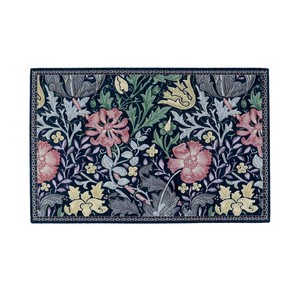 川島織物セルコン Morris Design Studio コンプトン マット 約60×92cmFH1713 DB ダークブルー