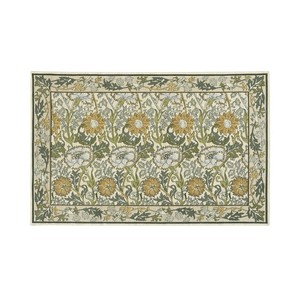 川島織物セルコン Morris Design Studio ピンクアンドローズ マット 約60×92cm FH1718A Y イエロー