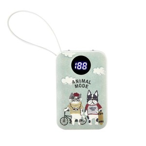 クスグルジャパン 10000mAhモバイルバッテリー アニマルモード柄 グリーン 25-8104