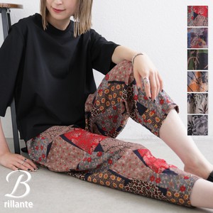 プリントクロプトパンツ　綿レーヨン  2025新作　人気 BRILLANTE東京（40706）