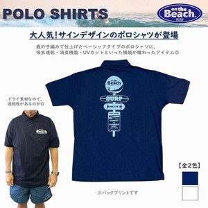 on the Beach【 ポロシャツ / サイン 】ドライシャツ 全2色 鹿の子 ユニセックス
