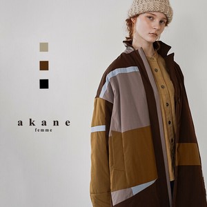 【2025秋冬販売】配色パッチワーク中綿コート【大人モード】