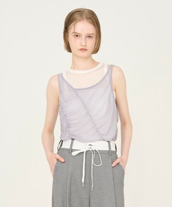 「elle」Ripple Sheer Layered Tank