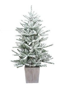 クリスマスツリー ウッドポット フロスト　120cm/150cm/180cm　雪｜ホワイト｜北欧
