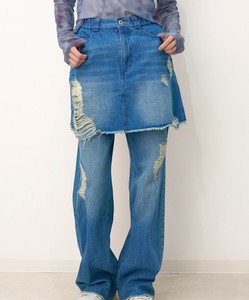 「elle」Skirted Wide Jean