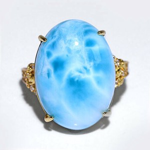 高品質 ドミニカ産 ラリマー Larimar SV925 リング 指輪 フリー