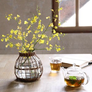 【SOW】Fontaine かご編みガラス フラワーベース 花瓶
