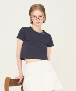 「elle」Mini Logo Embroidered Tee