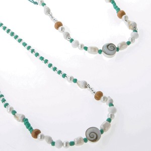 バリ島より入荷！　プチシェルネックレス  / エメラルド