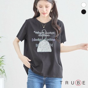 【2025新作】【M〜L】英字×ラインストーンデコバックモチーフTシャツ(N13-291)(5号店）FM5