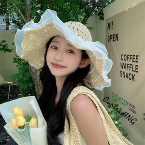 ◆◆大人気◆◆激安セール 大檐レース麦わら帽子 ビーチ・海辺用 通気性UVカット サンハット 日焼け防止