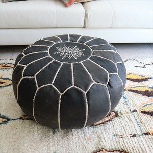 Stool black Moroccan 50cm