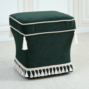 ★決算10％OFF★【新商品】優雅な空間を演出｜ロワイヤル ヴェール ベルベット タッセル スツール