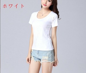 Tシャツ 半袖 ラウンドネック 無地 快適 レディース ファッション  DYLA865