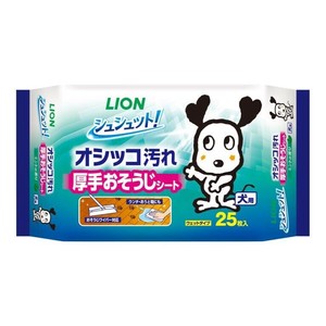 シュシュット！厚手おそうじシート　犬用 25枚入 【LION ペット用品 除菌・消臭 大判タイプ】
