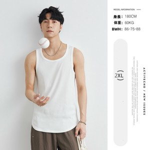 P22249 ベスト ノースリーブ 男 2025春夏新作 無地 トップス  韓国風  メンズ カジュアル