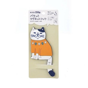 クスグルジャパン ペタッとマグネットフック ねこぜがわさん マグネットフック オレンジ 23-6303
