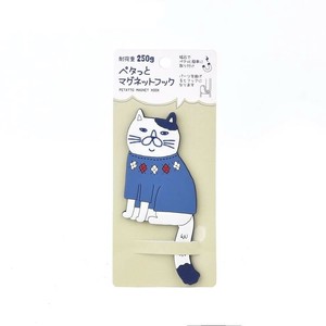 クスグルジャパン ペタッとマグネットフック ねこぜがわさん マグネットフック ブルー 23-6303