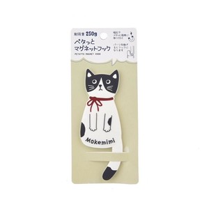 クスグルジャパン ペタッとマグネットフック もけみみねこ マグネットフック オフホワイト 23-6305