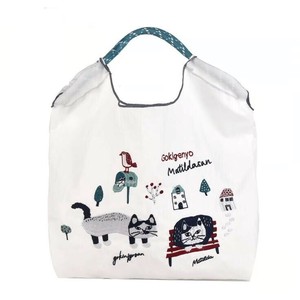 クスグルジャパン 撥水加工 刺繍ワッシャーバッグ Mサイズ マチルダさん柄 オフホワイト 24-7150