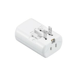 海外用マルチ変換プラグUSB付2A 白　HPM82AWH