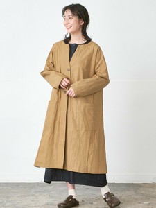ノーカラーコート　ハイカウントコットン混　3色 M L ゆったり