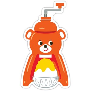 【ステッカー】シール ステッカー 夏タイガー氷削り器オレンジ