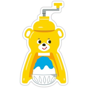 【ステッカー】シール ステッカー 夏タイガー氷削り器イエロー