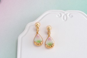 Kutani ware Clip-On Earrings Gold Post Earrings