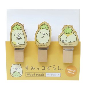 【文房具】すみっコぐらし ウッドピンチ3個セット P2 ねこ