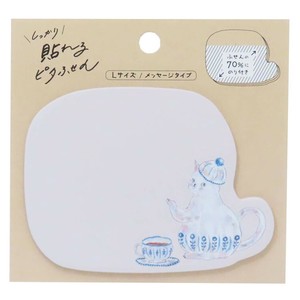 【付箋】トコロコムギ しっかり貼れるピタふせん L メッセージタイプ あやしいティータイムにゃんこ